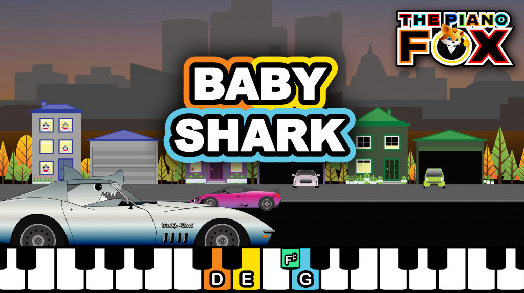 Baby Shark Animated Piano Tutorial